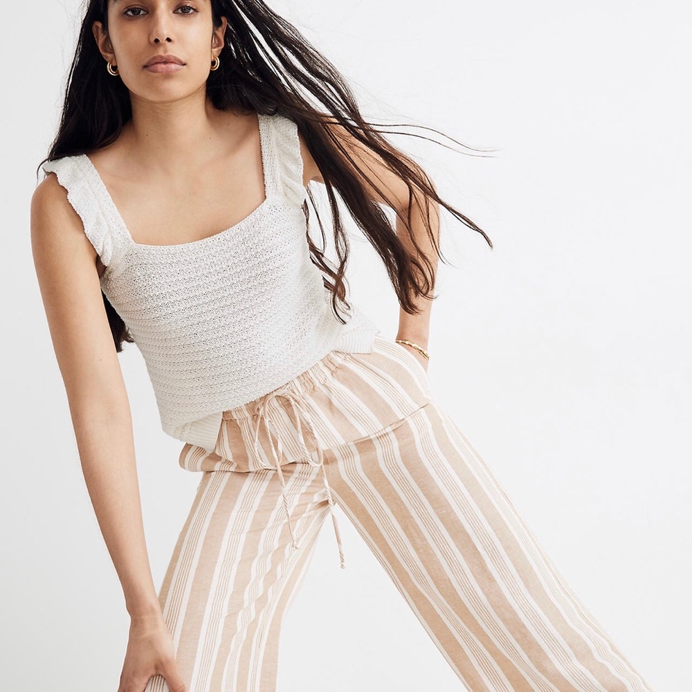 NWT Madewell crocheted ruffle strap sweater tank